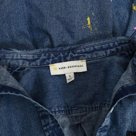 Kerri Rosenthal Mia Studio Shirt Top Long Sleeve Printed Artwork S NWD 285389 - Picture 13 of 16